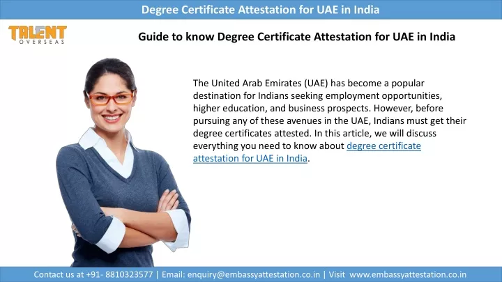 degree certificate attestation for uae in india