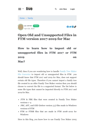 Open old and Unsupported File in FTM 2017 and FTM 2019 For Mac