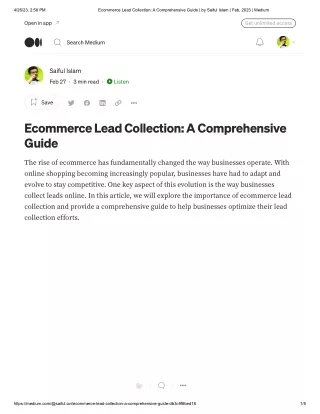 Ecommerce Lead Collection_ A Comprehensive Guide