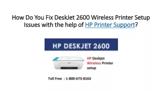 How Do You Fix DeskJet 2600 Wireless Printer-printerassist247
