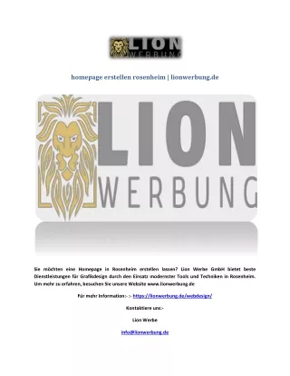 homepage erstellen rosenheim | lionwerbung.de
