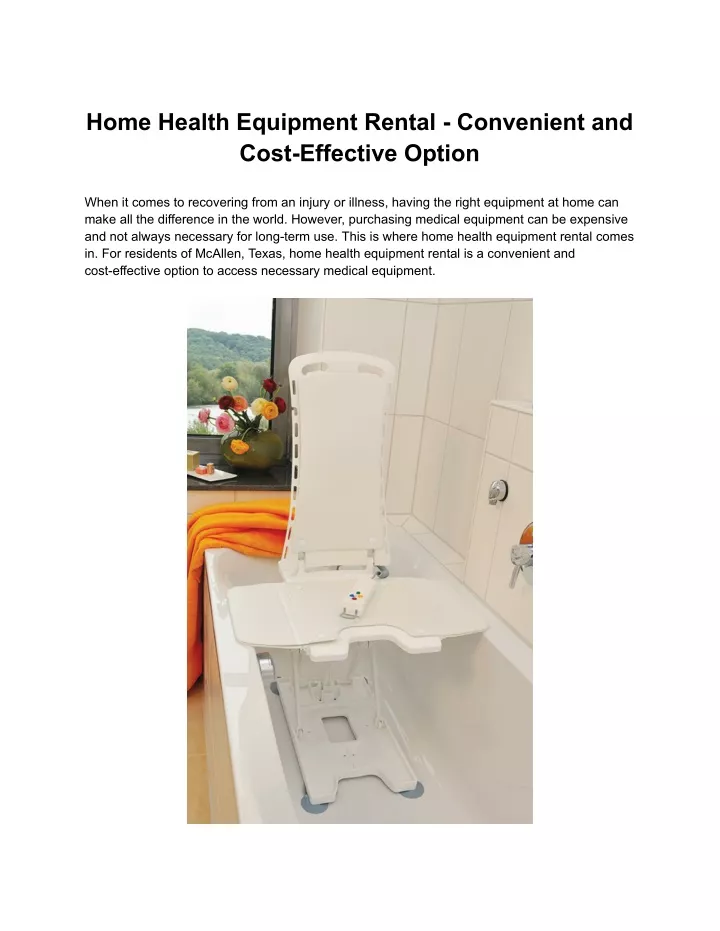 home health equipment rental convenient and cost