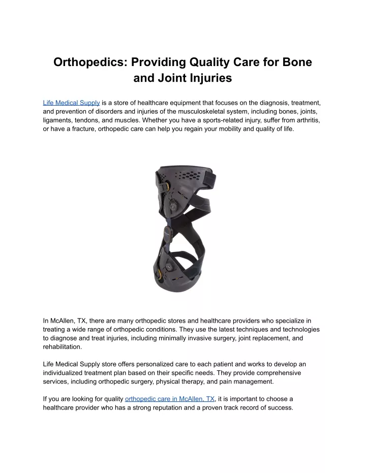 orthopedics providing quality care for bone