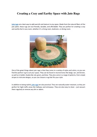 creating a cozy and earthy space with jute rugs
