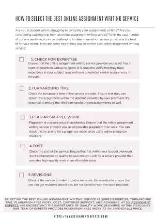 how to select the best online assignment writing