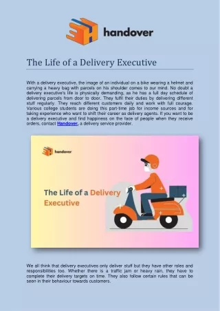 the life of a delivery executive