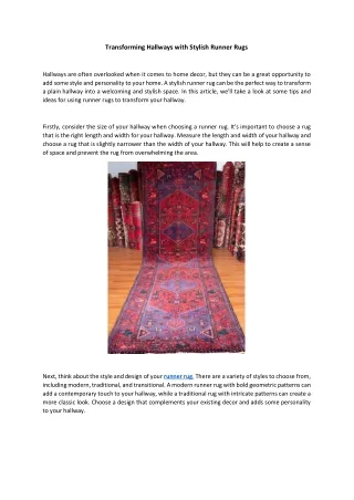 transforming hallways with stylish runner rugs
