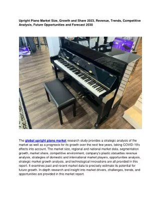 upright piano market size growth and share 2023