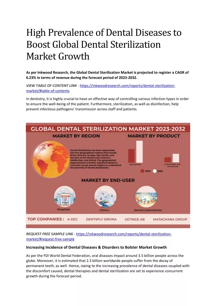 high prevalence of dental diseases to boost