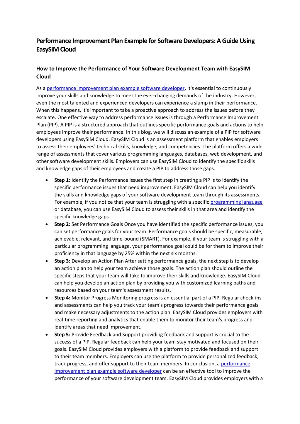 Software Development Project Performance Review PPT - Performance Improvement Plan Example for Software Developers ...