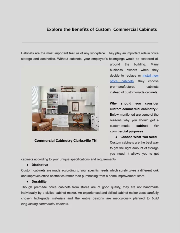 explore the benefits of custom commercial cabinets