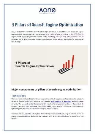 4 pillars of search engine optimization