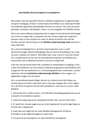 Hoe McAfee Drive Encryption te verwijderen