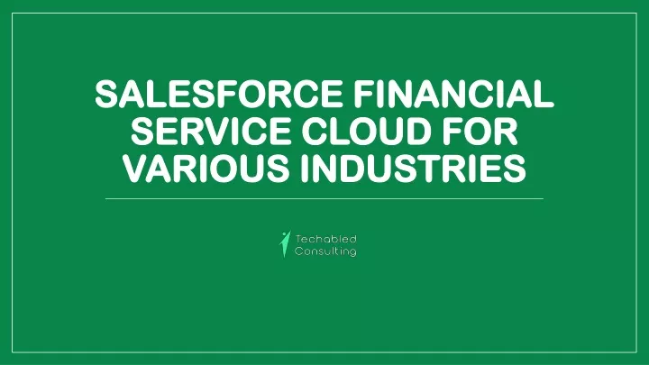 salesforce financial service cloud for various industries