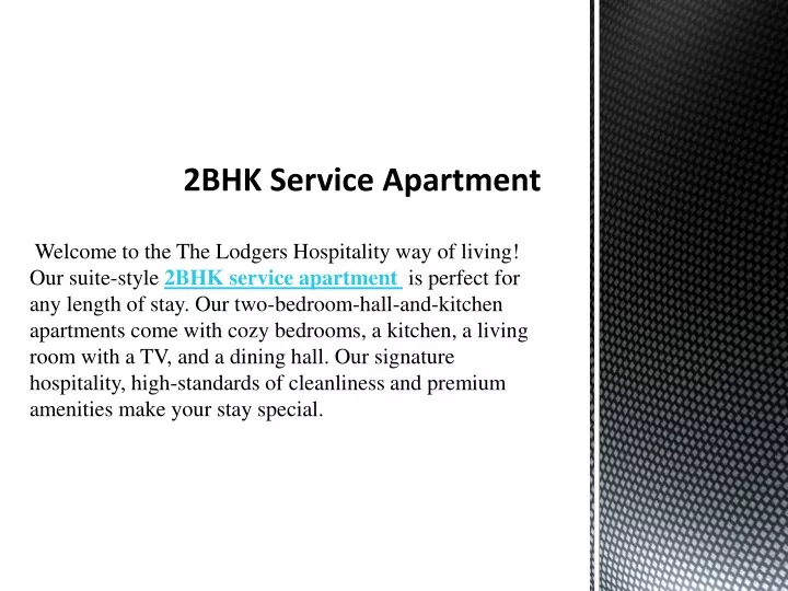 2bhk service apartment