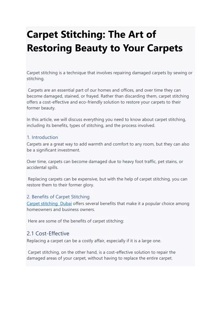 carpet stitching the art of restoring beauty