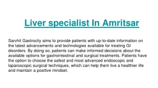 Best Liver specialist In Amritsar- Sarvhit Gastrocity