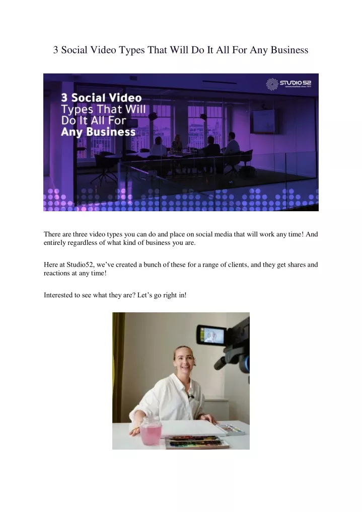 3 social video types that will