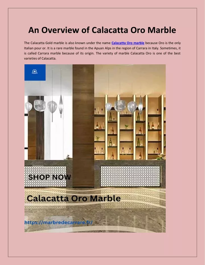 an overview of calacatta oro marble