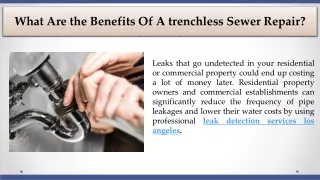 What Are the Benefits Of A trenchless Sewer Repair
