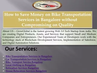 How to Save Money on Bike Transportation Services in Bangalore without Compromising on Quality