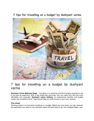 7 tips for travelling on a budget by dushyant varm12