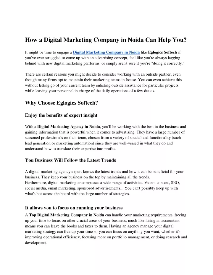 how a digital marketing company in noida can help