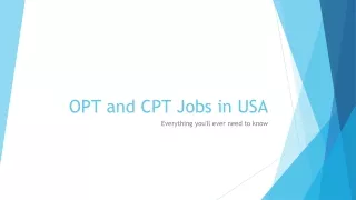 OPT CPT jobs In usa