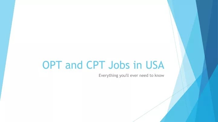 opt and cpt jobs in usa