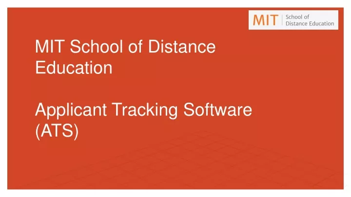 mit school of distance education