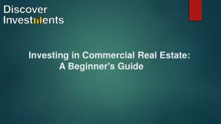 Investing in Commercial Real Estate: A Beginner's Guide
