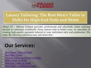 Luxury Tailoring The Best Men's Tailor in Delhi for High-End Suits and Shirts