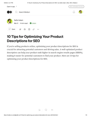 10 Tips for Optimizing Your Product Descriptions for SEO