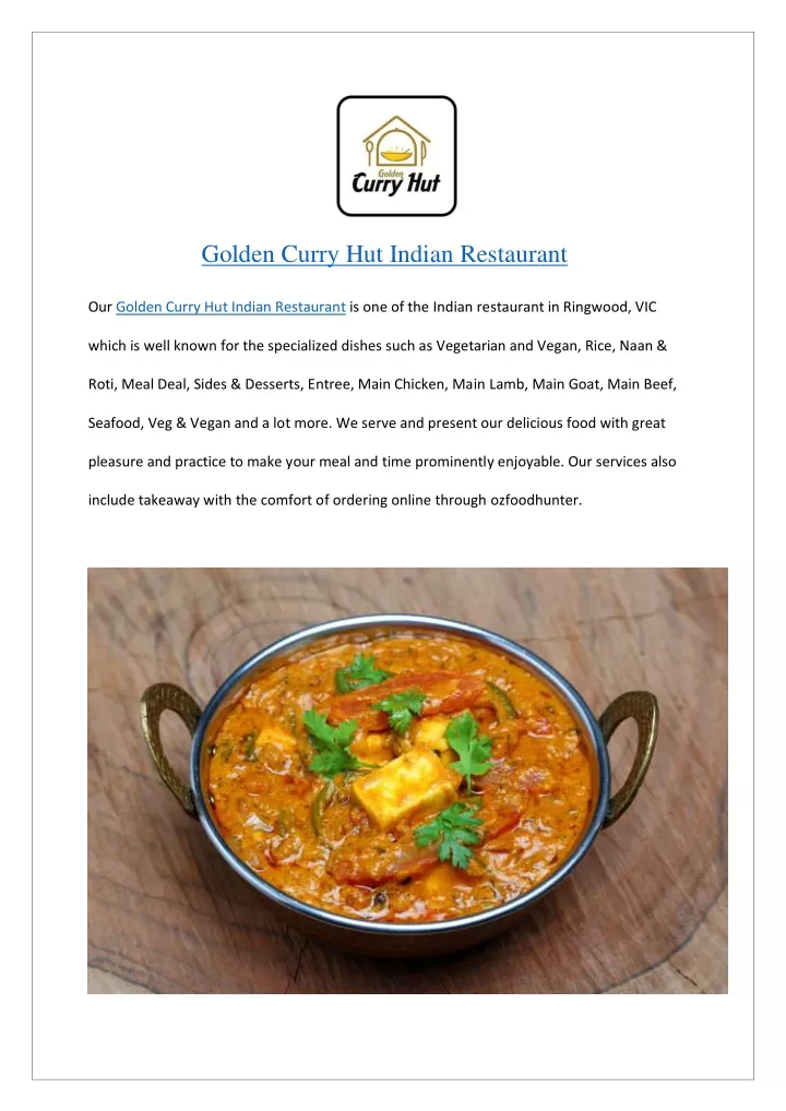 golden curry hut indian restaurant our golden