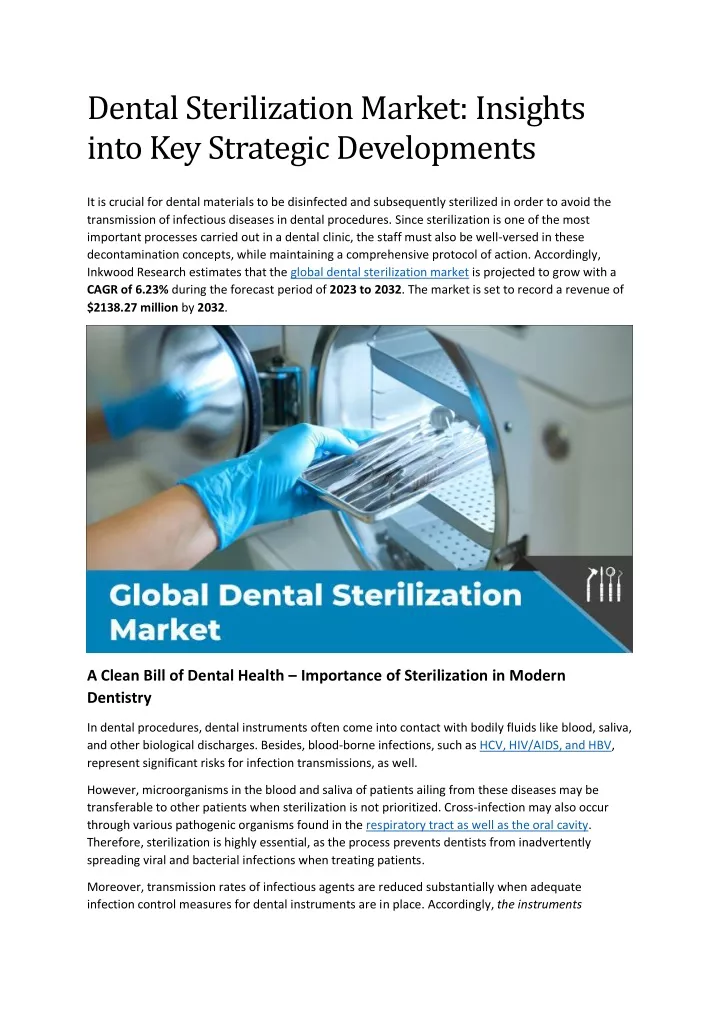 dental sterilization market insights into