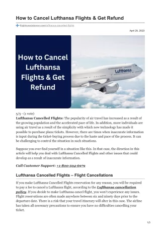 how to cancel lufthansa flights get refund