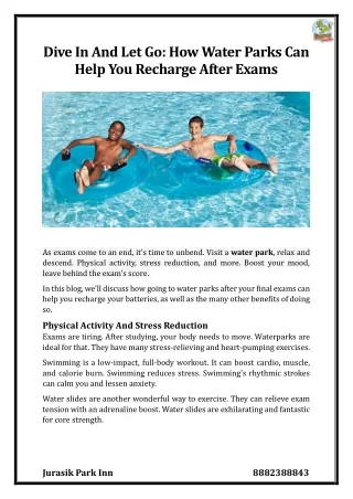dive in and let go how water parks can help