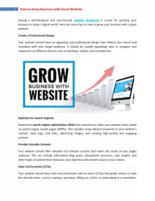 1 how to grow business with good website
