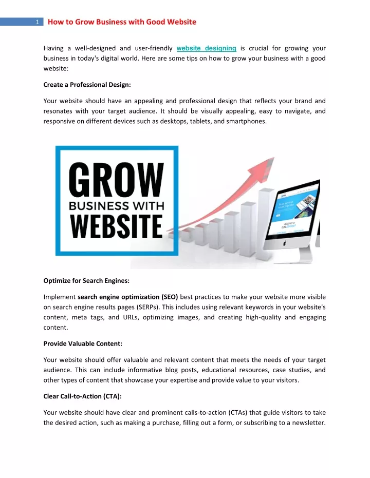 1 how to grow business with good website