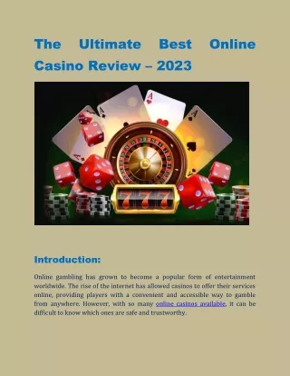The Ultimate Best Online Casino Review