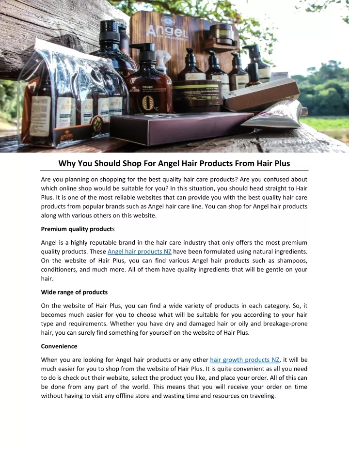 why you should shop for angel hair products from