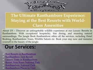 The Ultimate Ranthambore Experience Staying at the Best Resorts with WorldClass Amenities