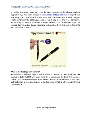 what is the best spy pen camera and why