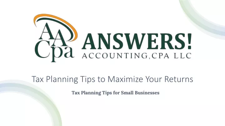 tax planning tips to maximize your returns