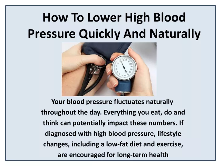 how to lower high blood pressure quickly and naturally
