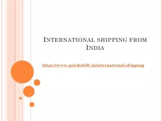 international shipping from india
