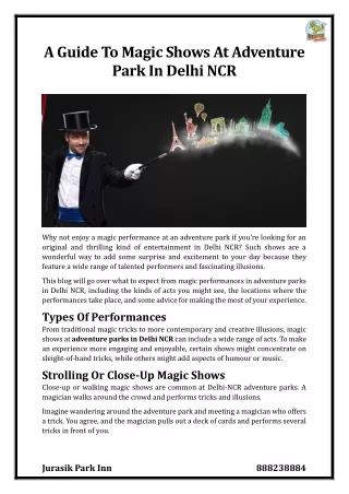 a guide to magic shows at adventure park in delhi