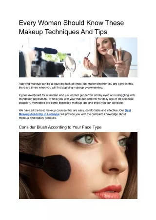 every woman should know these makeup techniques