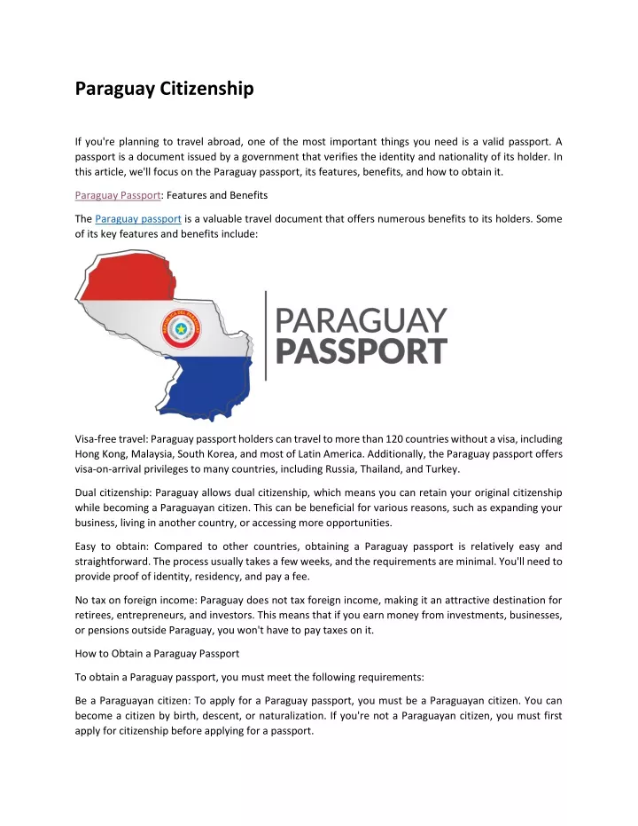 paraguay citizenship