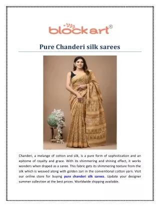 pure chanderi silk sarees